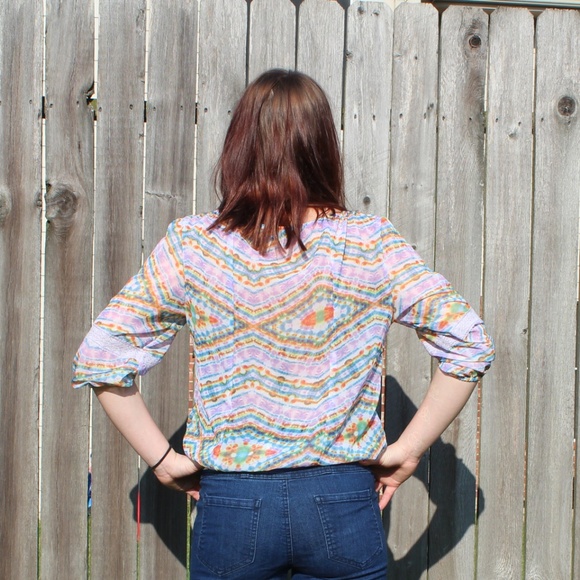 Hippie Rainbow Chiffon Top - Picture 3 of 4